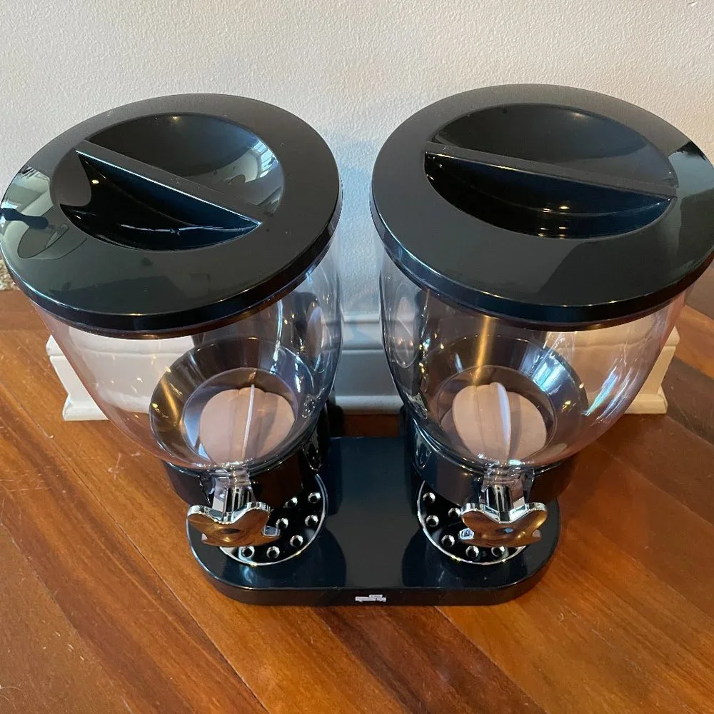Honey Can Do Double Cereal Dispenser Portion Control Black / Chrome